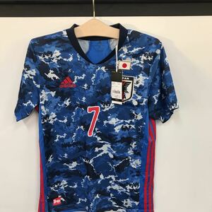 adidas サッカー　ユニホーム　TシャツJリーグ ブルー　日本応援グッズ　Mサイズ