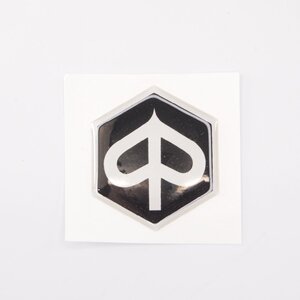 3D Sticker Vespa Piaggio hexagonal black/clear for Piaggio Scooter ピアジオ 六角バッジ ホーンカバー ベスパ ZIP MP3