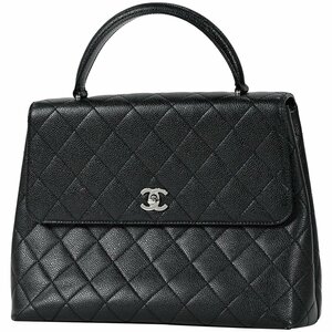 シャネル CHANEL ココマーク ハンドバッグ マトラッセ キャビアスキン ブラック A12397 レディース 【中古】