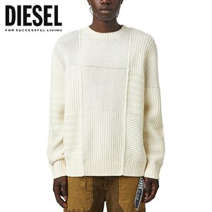 正規品/新品/未使用/XL■アウトレット品■定価49,500円■DIESEL ディーゼル メンズ ニット セーター ロゴテープ ホワイト N283