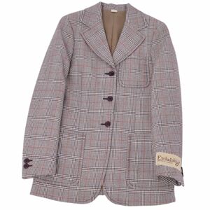 極美品 グッチ GUCCI ジャケット 2021年 テーラードジャケット シングル グレンチェック ウール アウター レディース 36 cf04mn-rm11f09638