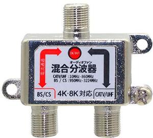 オーディオファン 混合分波器 アンテナ 3224MHZ 対応 ノイズ 8K 4K AFMG ケーブル別