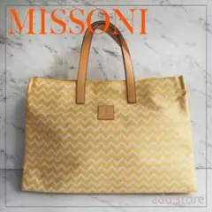 良品★ ミッソーニ MISSONI キャンバス レザー トートバッグ