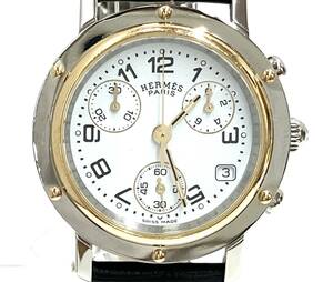 HERMES エルメス クリッパー クロノ クォーツ 腕時計 CL1.320／161492 ベルト非純正
