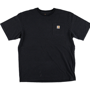 古着 カーハート Carhartt ORIGINAL FIT ボーダー柄 半袖 ワンポイントロゴポケットTシャツ メンズXL相当 /eaa429324