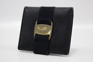 Salvatore Ferragamo サルバトーレフェラガモ 二つ折り 財布 ヴァラ ブラック 223053 11-M013Y/1/060