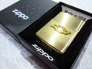 【Spiral】シボレー ボウタイ 真鍮製Zippo/ジッポライター ゴールド【type2】新品/CHEVROLET BOW TIE/