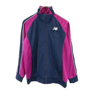 ニューバランス トラックジャケット M 紺×紫×白 NEW BALANCE スポーツ ジャージ レディース