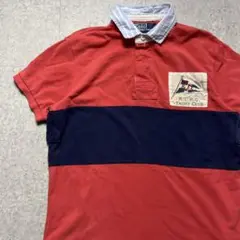 90s ポロバイラルフローレン ポロシャツ 刺繍ロゴ ボーダー ヴィンテージ
