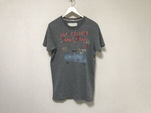 本物アバクロアンドフィッチAbercrombie&Fitchコットン刺繍プリント半袖TシャツメンズアメカジサーフミリタリービジネスグレーMマカオ製