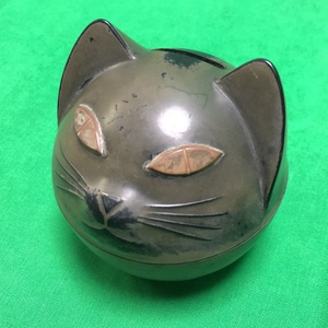 栄太楼 猫 貯金箱 日本橋 TRADE MARK 榮太樓 小物入れ 日本橋 程度良好 中古品 屋内保管品