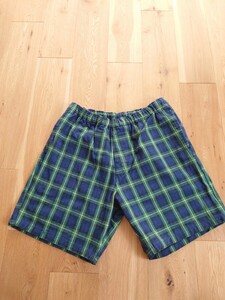 90s アーカイブ 名作 希少 GOODENOUGH BEACH SHORTS グッドイナフ ビーチショーツ ハーフパンツ GREEN グリーン タータンチェック サイズL