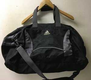 ◆adidas アディダス ロゴ刺繍 ナイロン ボストンバッグ 黒 部活　旅行バッグ 遠征　使用感あり 内側名前あり