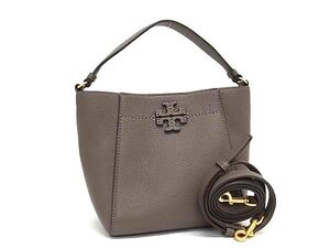 1円 ■新品■未使用■ TORY BURCH トリーバーチ マックグロー レザー 2WAY クロスボディ ハンドバッグ ショルダー ブラウン系 FJ3376