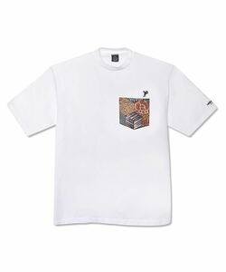 BACK CHANNEL × CRSB raidback fabric POCKET Tee サイズL WHITE バックチャンネル レイドバック クレイジーサファリ柄 コラボ Tシャツ