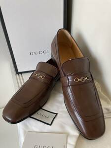 GUCCI グッチ　メンズ　シューズ　ローファー　ブラウン　size 9.5