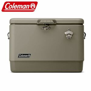 コールマン クーラーボックス 保冷 セイジグリーン スチール製 約51L 54QT スチールベルトRクーラー Coleman 2159598 A-23 0076501170955