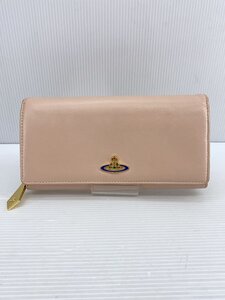 Vivienne Westwood◆長財布/フラップ/Lファスナー/オーブ/ピンクベージュ/レディース//