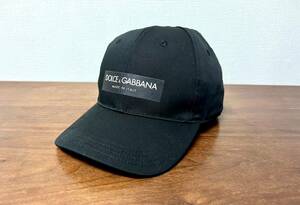 美品 タグ有り DOLCE&GABBANA ロゴプリント キャップ ブラック サイズ59 サイズ57〜59の方着用可