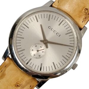 GUCCI グッチ メンズ 5600M スモールセコンド 手巻き　オーストリッチベルト 腕時計 正規品 / C198