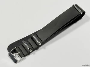 ラグ幅：18mm レザー NATO ストラップ 柔らかい ブラック 腕時計ベルト バンド