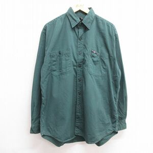 XL/古着 ラルフローレン ポロジーンズ 長袖 ブランド シャツ メンズ 00s ワンポイントロゴ コットン 緑 グリーン 23dec23 中古 トップ