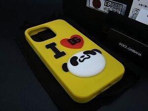 ■新品同様■ DOLCE＆GABBANA ドルチェ&ガッバーナ 呪術廻戦コラボ ラバー パンダ iPhone13 Pro 対応 アイフォンケース イエロー系 FD0239