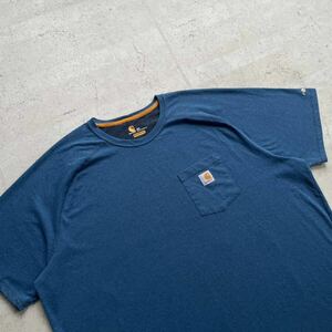 Carhartt カーハート ショートスリーブ ポケット付き Tシャツ ブルー 3XL リラックスフィット