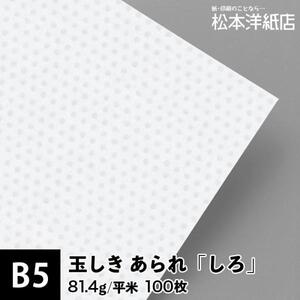 玉しき あられ しろ 81.4g/平米 B5サイズ：100枚 和紙 和風 素材 印刷紙 印刷用紙 和柄 模様 色紙 いろがみ