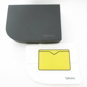 新品同様 Valextra ヴァレクストラ グレインカーフスキン レザー 1カードケース 名刺入れ ブラック×イエロー ◆