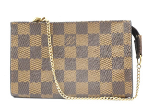 1円スタート 【LOUIS VUITTON ルイヴィトン】 マレ付属ポーチ ダミエ 小物入れ チェーン エベヌ