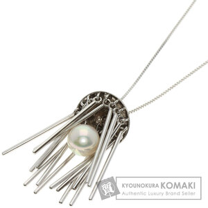 MIKIMOTO ミキモト パール 真珠 ネックレス K14ホワイトゴールド レディース 中古