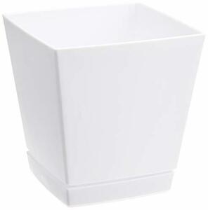 大和プラスチック 鉢・プランター クエンチローポット(プレート付) 6号 140×140×H150 ホワイト