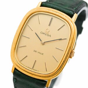 1円 稼働 OMEGA オメガ DE VILLE デヴィル 手巻き ゴールド 金文字盤 腕時計 ボーイズ スクエア ブランド ウォッチ Watch 0449920240611