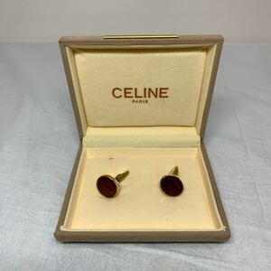 ★大阪/引取限定★CELINE セリーヌ カフスボタン ゴールド メンズアクセサリー ファッション小物 レトロ★