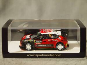 シトロエン C3 WRC 2018年スウェーデンラリー #12 M.Ostberg/T.Eriksen Spark 1/43 S5965