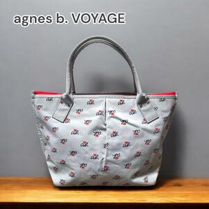 agnes b. VOYAGE トートバッグ ハート ナイロン グレー