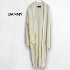 DAMMY　ロングカーディガン　ノーカラー　薄手ニット