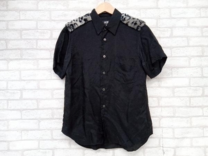 BLACK COMME des GARCONS ブラックコムデギャルソン 半袖シャツ ボタンシャツ 異素材切替 ブラック メンズ S