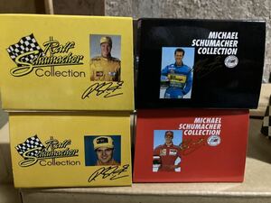 4個セット1/8 ミニチャンプポールズモデルアート製の1/8ヘルメットMICHAEL SCHUMACHER 1995、1996 RALF SCHUMACHER 1997 1998 