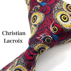 ◆美品◆  Christian Lacroix   ネクタイ　総柄　フクロウ柄