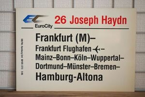 DB ドイツ国鉄 サボ EC ユーロシティ 26 ヨーゼフ・ハイドン号 Frankfurt Hamburg