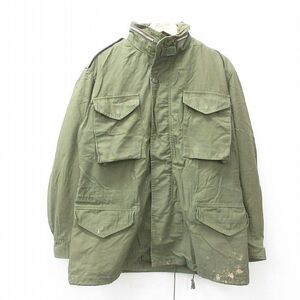 L/古着 長袖 ビンテージ ミリタリー フィールド ジャケット メンズ 60s M-65 セカンドタイプ 緑 グリーン 25jan21 中古 アウター フライト