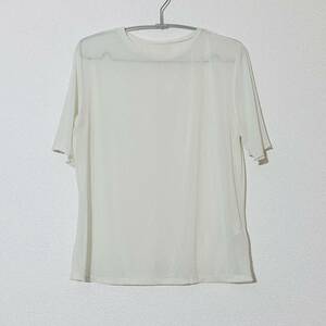 【美品】GU WOMEN シアーT 半袖 OFF WHITE XL ② 241-350559(42-01) ジーユー ユニクロ UNIQLO シースルー レイヤー TEE Tシャツ T-shirt