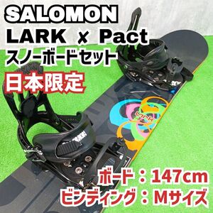 良品 メンズ スノーボードセット　SALOMON LARK × Pact 147cm　ビンディング Mサイズ　Y24111102