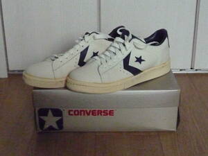 ★コンバース オールスター レザー 紺/白 USA製 サイズ７未使用品★ALL STAR LEATHER WHT/NAVY 19764 1980年代ビンテージ★CONVERSE 希少品