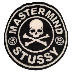 MASTERMIND JAPAN マスターマインドジャパン × STUSSY ステューシー クロ サークルラグ ブラック 正規品 / 32137