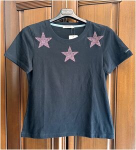 GUILD PRIME ギルドプライム・ラブレス・三陽商会★ストーン・スター・カットソー・Tシャツ・ブラック・34・S～M★未使用