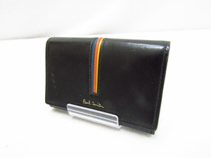 Paul Smith ポールスミス レザーカードケース ブラック 二つ折り 名刺入れ 中古品 ◆140389