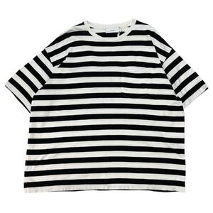 Graphpaper グラフペーパー　Oversized Border S/S T-Shirts ホワイトブラック サイズ:2